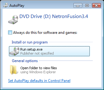 Windows Vista Autoplay confirmation dialog