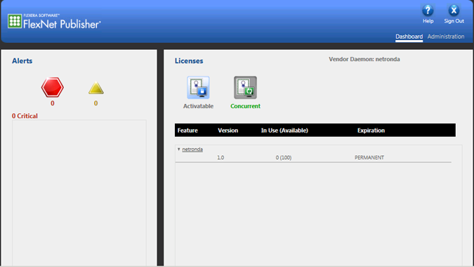 Concurrent License Dashboard