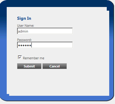 Administration sign-on dialog